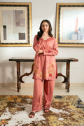 Meher – Dusty Rose Embroidered Cotton Two-Piece