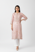 Blush Bloom Embroidered Lawn Kurta